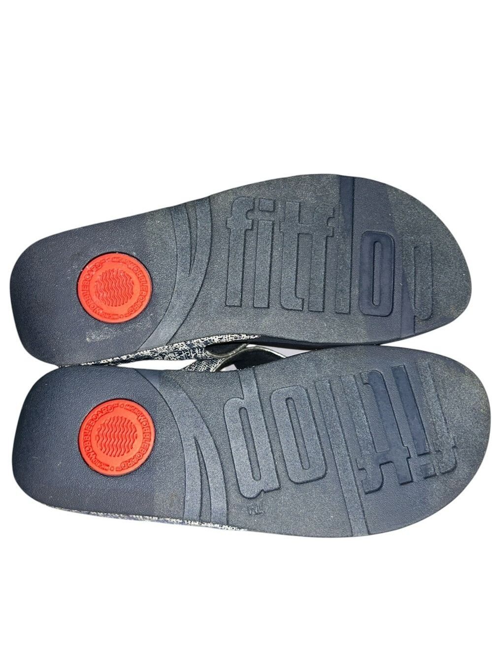 FitFlop Lulu Shimmerweave Toe Post Sandals in Midnight Navy Mix Size 10 - Picture 8 of 10